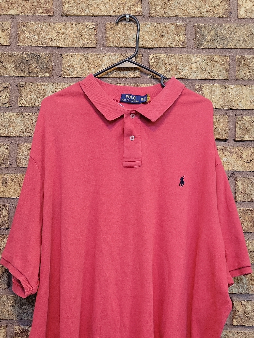 Polo by Ralph Lauren Men's Cotton Polo with Navy Pony Size XXL Salmon - Picture 4 of 8